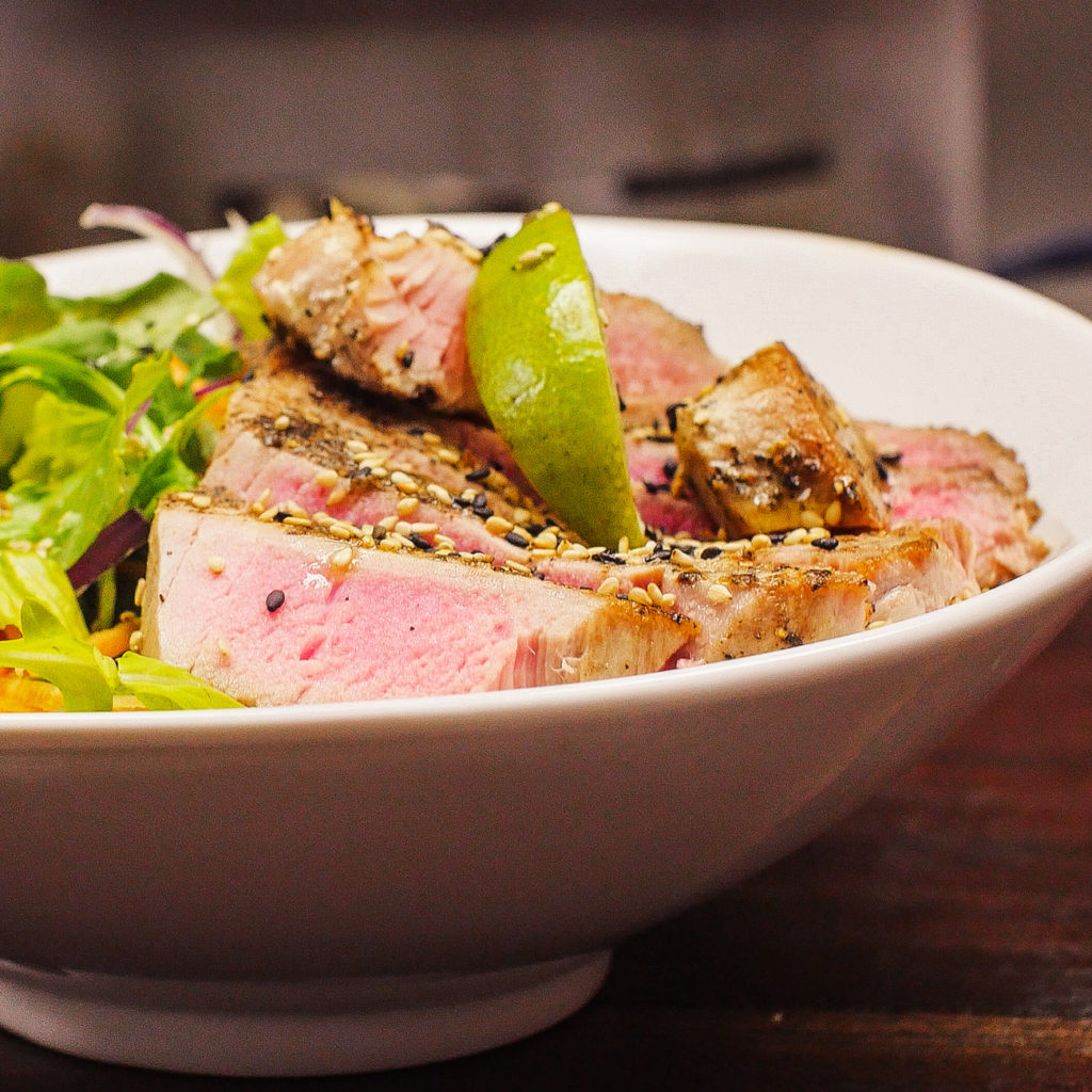 Pan Seared Ahi Tuna Salad with Ginger Vinaigrette