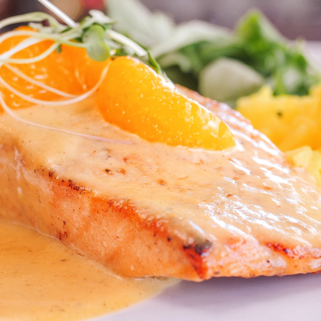 Pan Seared Salmon with Orange Sauce