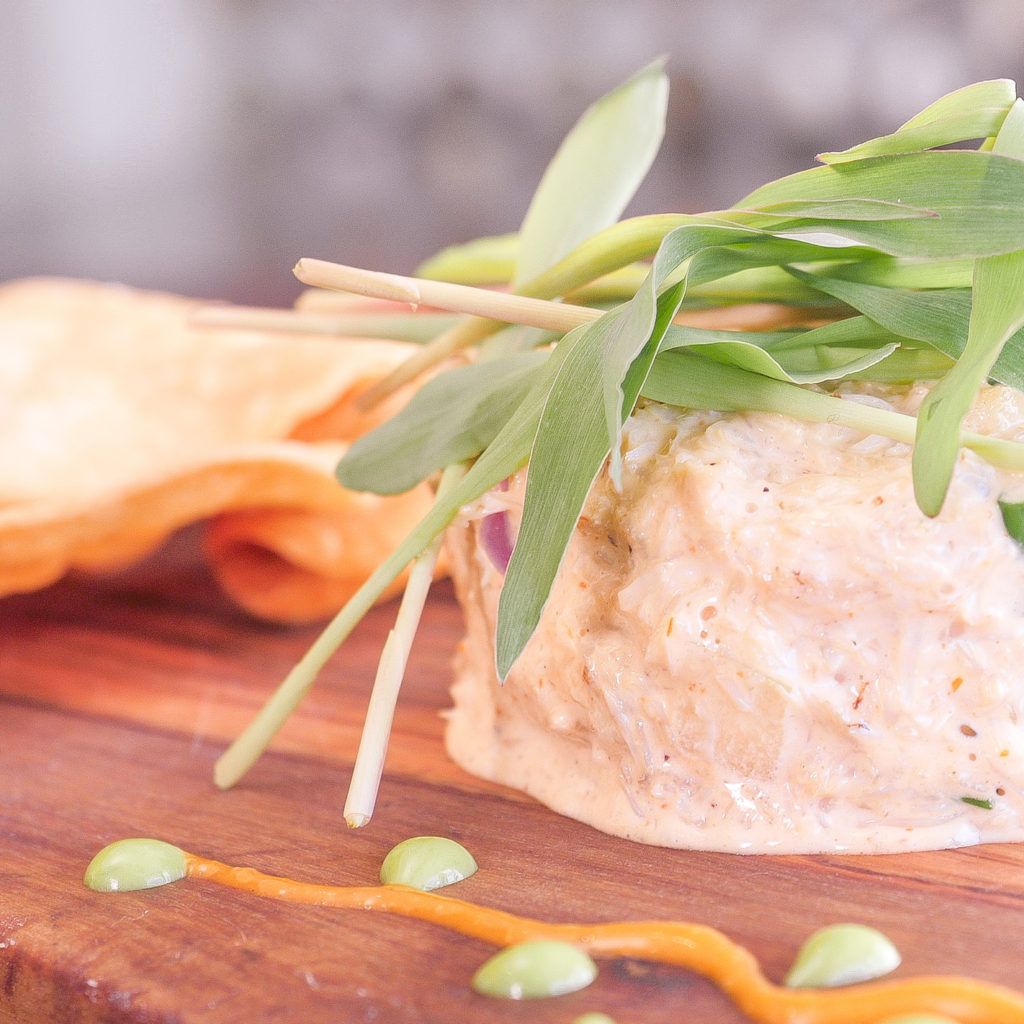 Crab Salad Served With Crackers