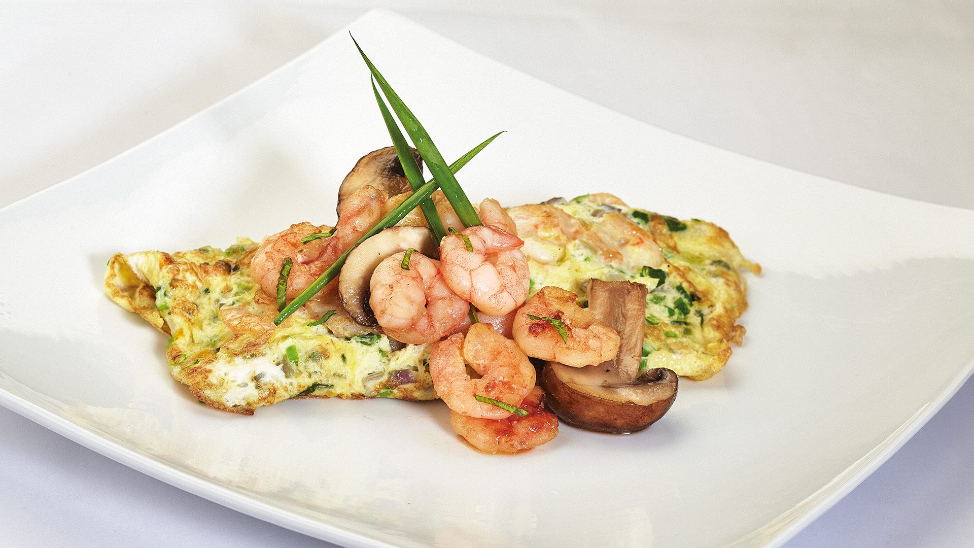 Shrimp and Mushroom Omelette